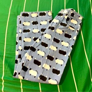 Lisa Says Gah Blue Jeans with Black and White Sheep Print